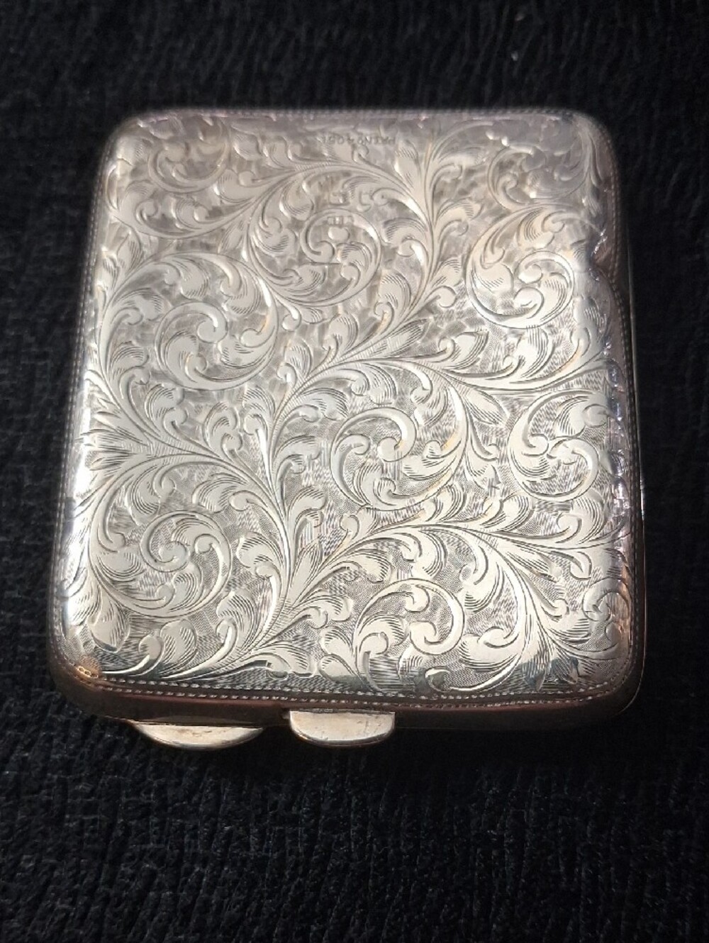 Antique Engraved Sterling Silver Men's Card Case - Picture 2 of 10